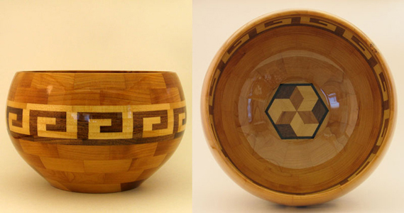 Segmented Salad Bowl - Navajo border pattern Segmented Salad Bowl - Navajo border pattern