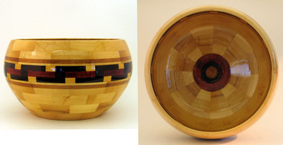 Segmented Salid Bowl - Running Snake Pattern Segmented Salid Bowl - Running Snake Pattern